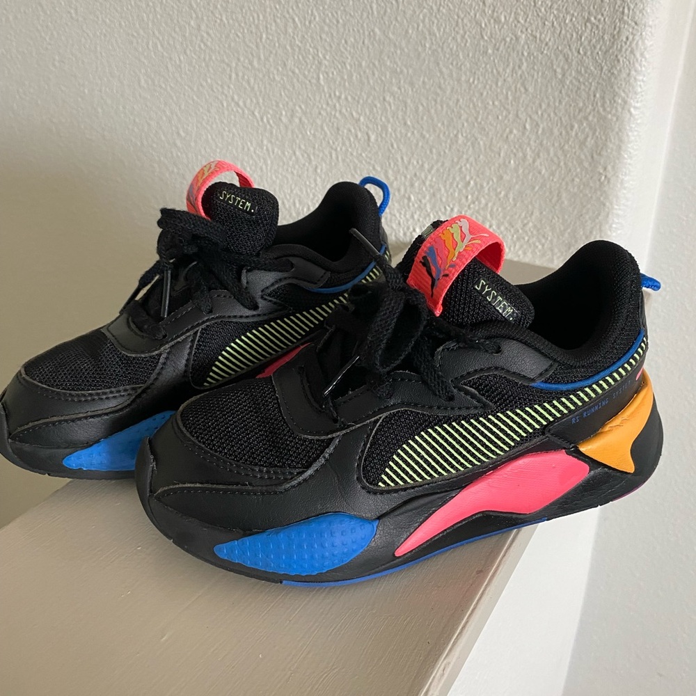 Puma Black and Blue Sneakers with Chunky Sole